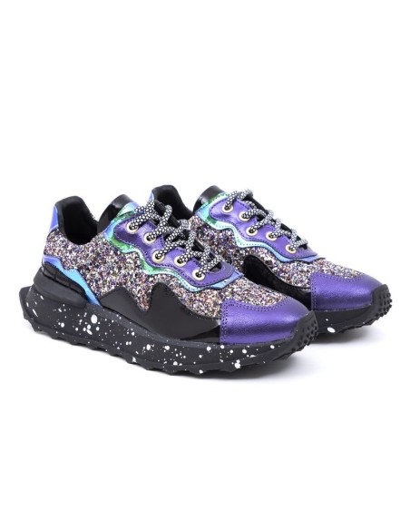purple leather Women's sneakers