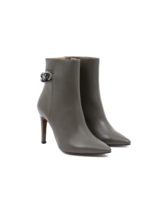 bottines femme lisse vert W-HENAR-KAKI