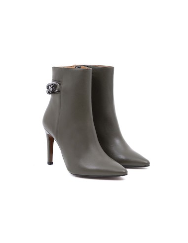 bottines femme lisse vert W-HENAR-KAKI