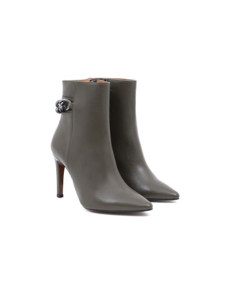 bottines femme lisse vert W-HENAR-KAKI