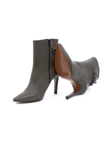 bottines femme lisse vert W-HENAR-KAKI