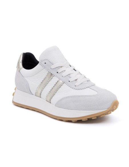 Deportivo de mujer de ante liso color blanco