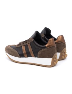 Brown leather Women's sneakers 2