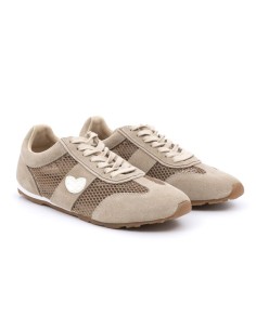 Beige suede Women's sneakers