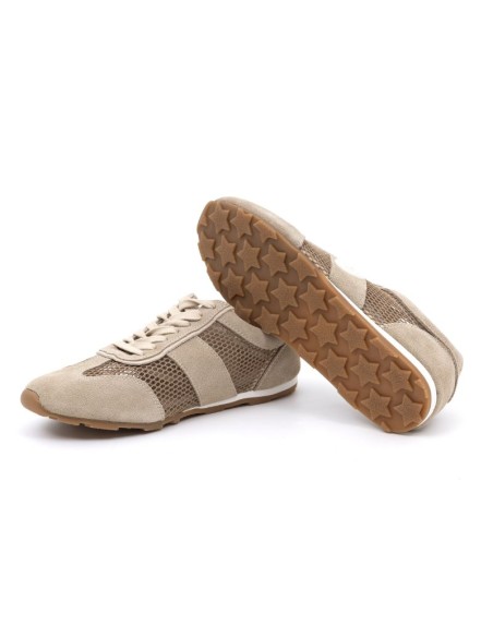 Beige suede Women's sneakers