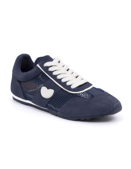 baskets femme suède bleu W-MORA-NAVY