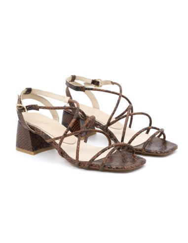 Zapato de Vestir de piel con tiras color marrón