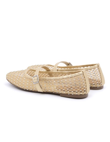 Ballerine à carreaux beige W-TANGO-BEIGE