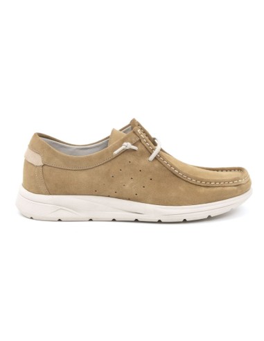 Brown suede boat shoe