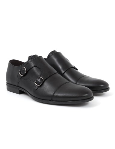 Black leather monkstrap