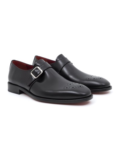 Black leather monkstrap