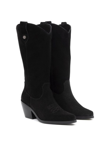 bottes femme suède le noir W-SERENO-BLACK