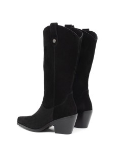 Botas de mujer de ante liso color negro 2