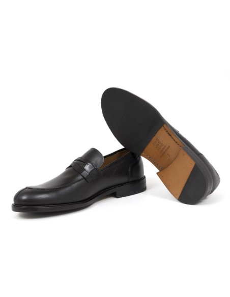 Mocassin de peau le noir DEGANO-NEGRO