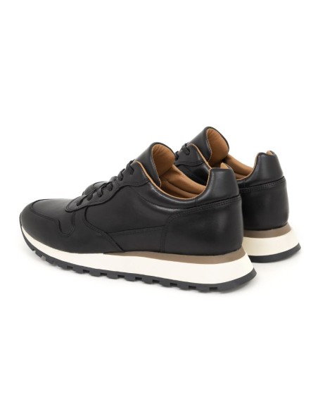 Black leather sport shoe