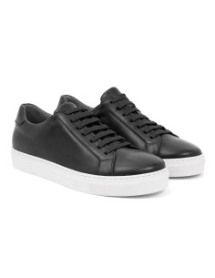Sneakers de piel trenzado color negro
