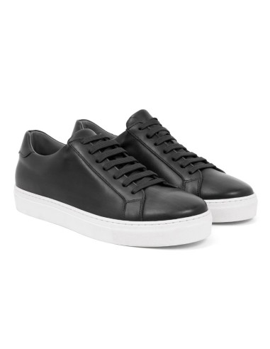 Black leather sneakers