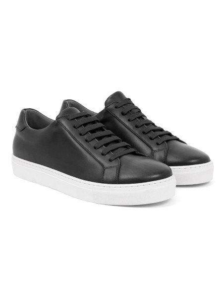Sneakers de piel trenzado color negro