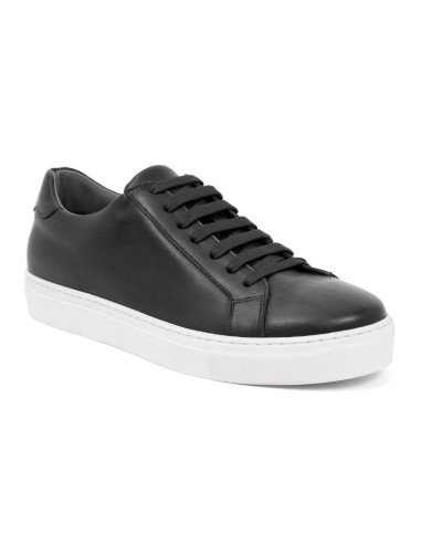 Black leather sneakers