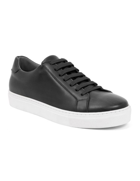 Sneakers de piel trenzado color negro