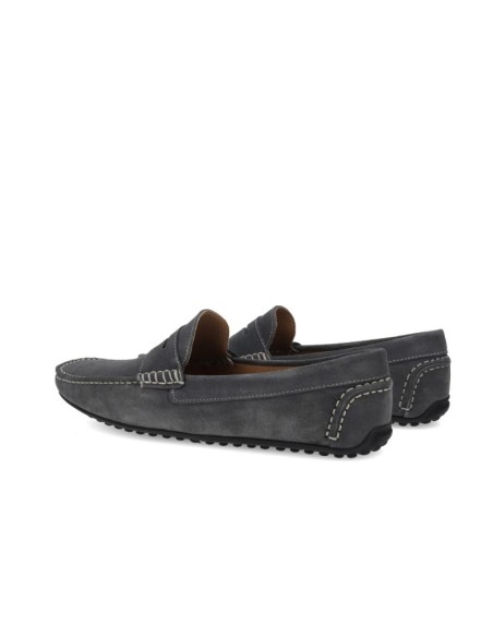 Grey suede moccasin