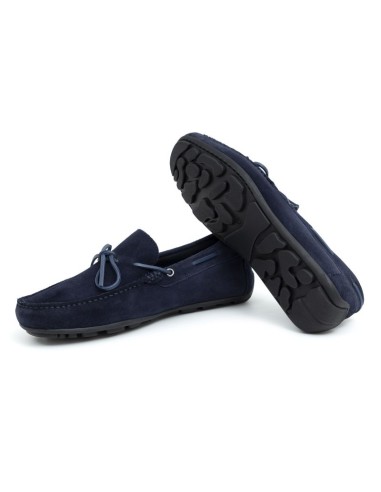 Blue suede moccasin