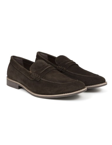 Brown suede moccasin