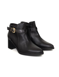 Black leather women's boots