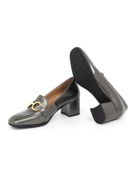 chaussures habillées femme de peau gris W-CHELIN-SILVER