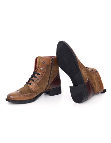 bottines femme combiné avec la peau cuir W-CLARA-CUERO