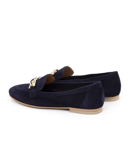 femmes mocassins velours bleu W-DAMARIS-NAVY