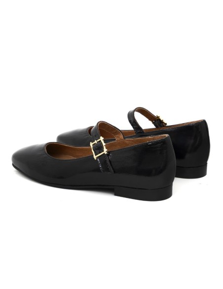 Black leather Ballet Flat