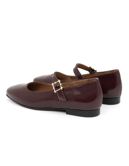 Ballerine de peau Bordeaux W-DEBOL-BURGUNDY