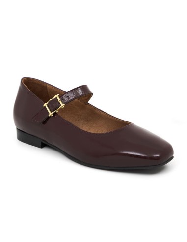 Ballerine de peau Bordeaux W-DEBOL-BURGUNDY