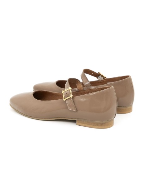Beige leather Ballet Flat
