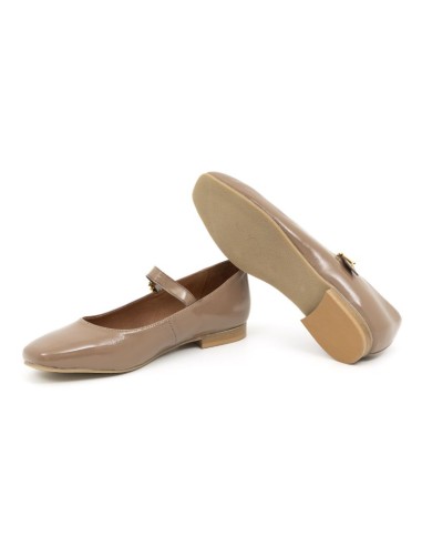 Beige leather Ballet Flat