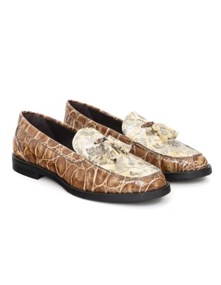 femmes mocassins de peau cuir W-FLORIS-CUERO