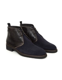 Blue leather women's boots