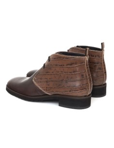 Botines de mujer de piel combinado de pieles color cuero 2