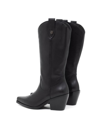 Black leather Women's high boots