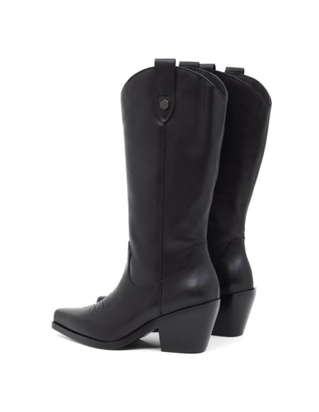Black leather Women's high boots