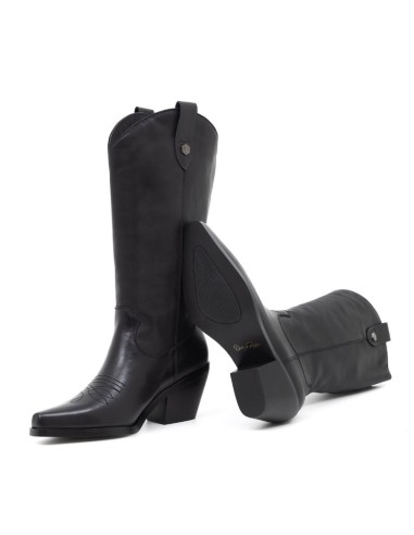 Black leather Women's high boots