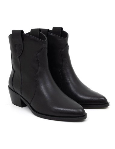 Botines de mujer de piel liso color negro