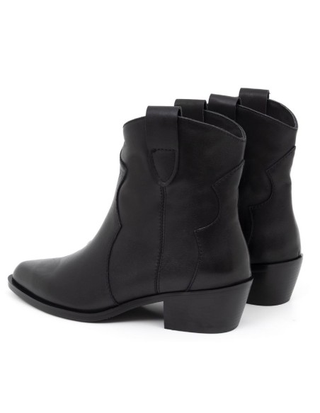 bottines femme de peau le noir W-NIERIL-BLACK
