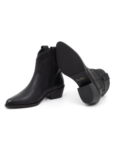 bottines femme de peau le noir W-NIERIL-BLACK