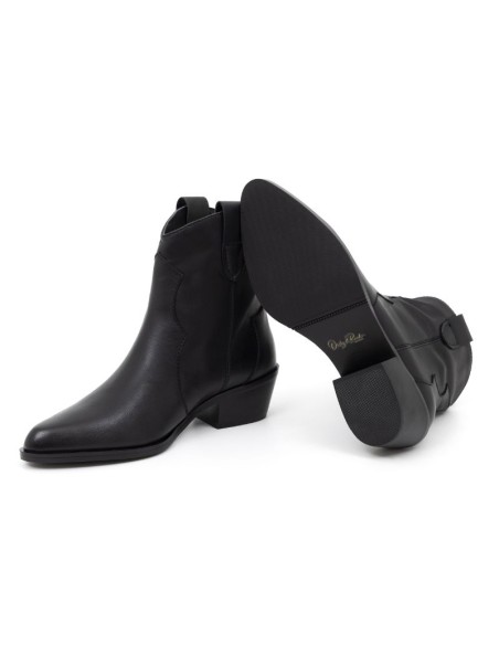 bottines femme de peau le noir W-NIERIL-BLACK