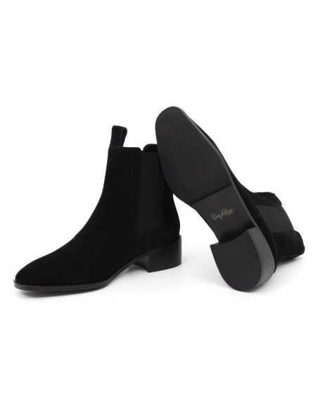 Black suede women's boots