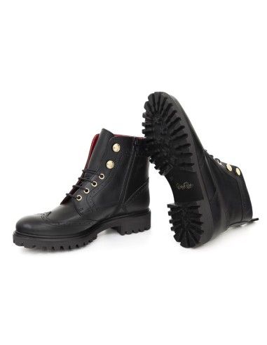 Botines de mujer de piel semi-brogado color marrón