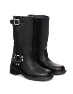 bottes femme de peau le noir W-NAPOLE-BLACK
