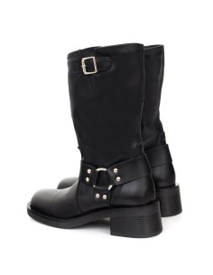 Botas de mujer de piel con hebilla color negro 2